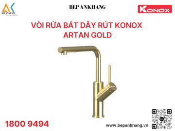 Vòi rửa bát Konox dây rút Artan Gold